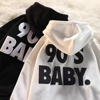 Áo Hoodie thu đông in chữ 90s baby nam nữ, chất nỉ tàu dầy dặn không xù , mũ 2 lớp, thời trang aothun.teenshop