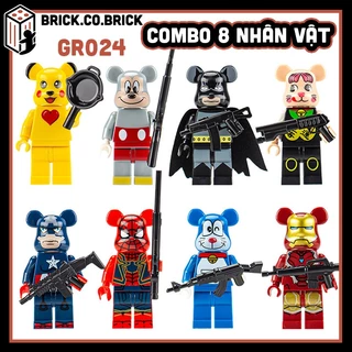 Bear Brick Combo 8 Nhân vật Mô hình Lắp ráp Nhân vật Gấu Màu sắc Đô chơi Nhân vật Phim Tượng Chú Gấu GR024