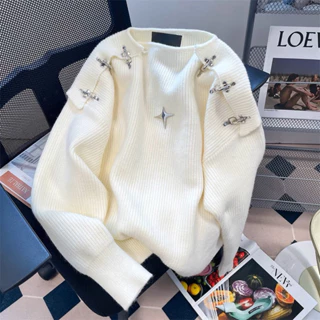 Áo sweater len cutout vai LOGO đẹp đỉnh