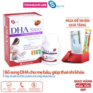 Dha cho bà bầu DHA Sano 30v - Bổ sung DHA và EPA giúp mẹ khỏe, thai nhi phát triển tốt từ Dầu cá tinh chế - Thomsocare