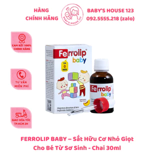 FERROLIP BABY – Sắt Hữu Cơ Nhỏ Giọt Cho Bé Từ Sơ Sinh - Chai 30ml