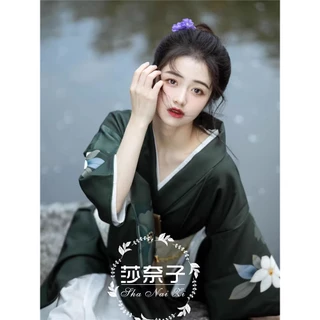 💥CÓ SẴN - Trang Phục Kimono Truyền Thống Nhật Bản - Yukata Nữ - RÊU XANH💥