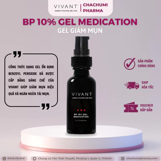 Gel giảm mụn mờ thâm Vivant BP 10% Gel Medication 29.6ml