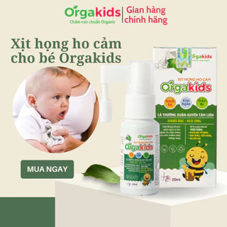 Xịt họng ho cảm thảo dược cao cấp Orgakids giúp giảm đau họng, ho kéo dài - Chai 20ml