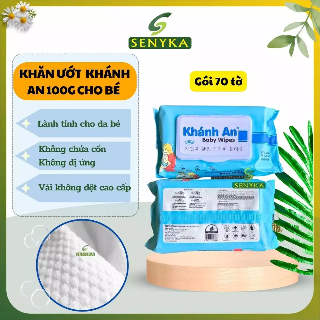 Khăn ướt giấy ướt cho bé trẻ em sơ sinh không mùi an toàn cho da chính hãng Khánh An 100g_KAKHAN