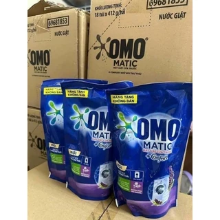 Túi Nước Giặt Omo Matic Comfort Tinh Dầu Thơm Túi Xanh (412gram)