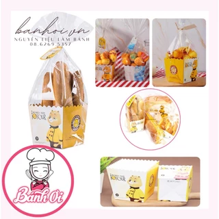 Set 10 Túi gấu đế giấy đựng bánh quy/ bánh mì/ bánh cookie