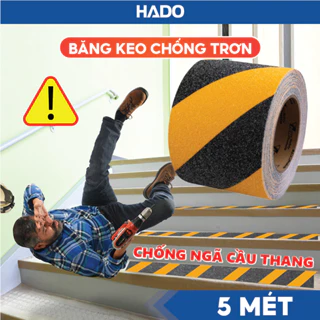 Băng keo nhám dán cầu thang chống trơn trượt, siêu dính HADO băng dính chống ngã dán bậc cửa an toàn cho bé