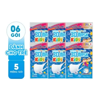 Combo 6 gói Khẩu trang dành cho bé Unicharm 3D Mask Kid gói 5 cái