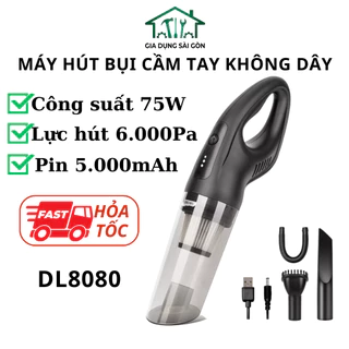 Máy Hút Bụi Cầm Tay Mini Không Dây Deli - Làm Sạch Cho Ô Tô, Đồ Dùng Trong Gia Đình - Nhỏ Gọn, Dễ Sử Dụng DL8080