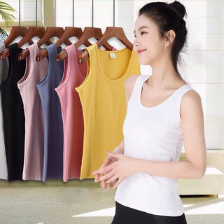 áo thun sát nách nữ chất vải cotton co giãn thoáng mát thấm hút mồ hôi, dáng ôm body xinh xắn