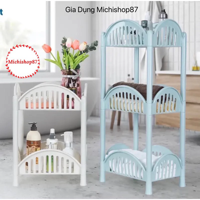 Kệ Nhựa Chữ Nhật 2, 3 Tầng Để Đồ Nhà Tắm, Phòng Bếp Đa Năng Nhựa Việt Nhật