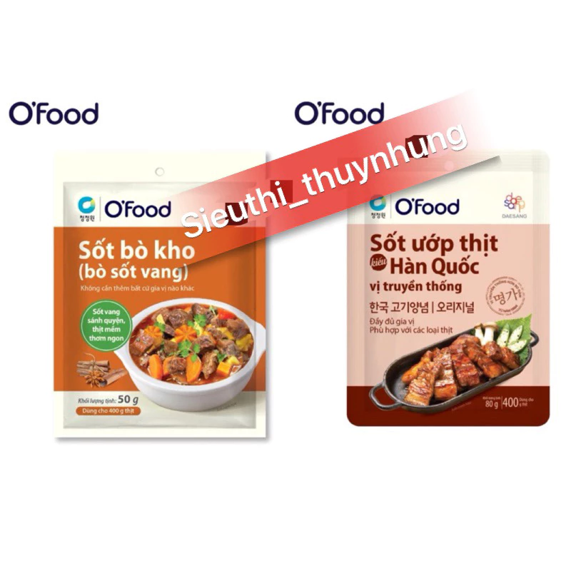 Sốt ướp thịt Hàn Quốc OFood gói 80g / Sốt bò kho ( Bò sốt vang x 50g )