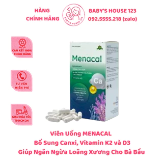 [ Chính Hãng ] Menacal Viên Uống Bổ Sung Canxi, Vitamin K2 và D3 Giúp Ngăn Ngừa Loãng Xương Cho Bà Bầu - Hộp 60 Viên