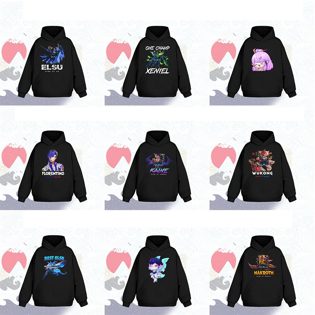 BST 12 Mẫu Áo Hoodie Tay Dài Dáng Rộng Game Liên quân . Mẫu hình chibi