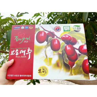 Táo đỏ Hàn Quốc JUJUBE 1kg sấy khô Loại 1 (Tặng kèm túi)