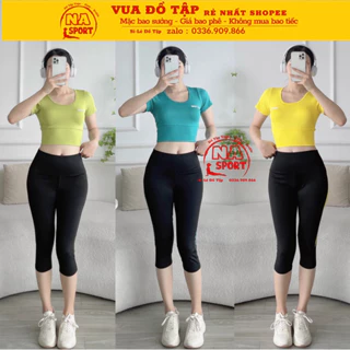 Bộ crotop lửng trẻ trung năng động thích hợp tập gym, yoga, đạp xe, chạy bộ , tập erobic ...