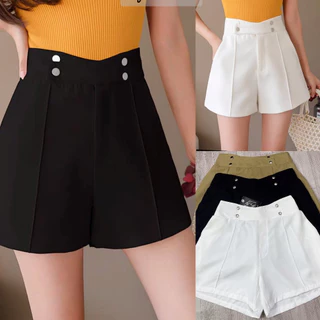 Quần đùi Bigsize STYLE nữ lưng thun nút túi hai bên kiểu short 4 nút cho nàng ngoại cỡ 60-95kg - Q4N