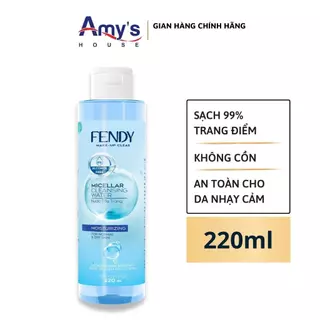 Nước tẩy trang KHÔNG CỒN Fendy 220ml và Bông Tẩy Trang 222 miếng - Dưỡng Ẩm , Dịu nhẹ KHÔNG kích ứng da