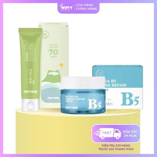 Kem Dưỡng Prettyskin Phục Hồi Dưỡng Trắng Hydra B5 Derma Repair Cream (52ml), Rau Má The Pure Jeju Cica 70 Cream (50ml)