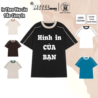 [Nhận in theo yêu cầu] Áo Thun Raglan 1 Sọc Mẫu In Theo Yêu Cầu 6 màu cotton 100% áo phông Local Brand MTTee