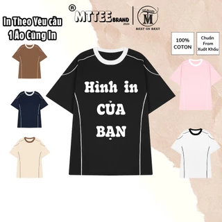 [Nhận in theo yêu cầu] Áo Thun Raglan 2 Sọc Mẫu In Theo Yêu Cầu 6 màu cotton 100% áo phông Local Brand MTTee