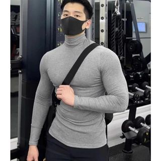 Áo Giữ Nhiệt Cổ Cao Bó Sát Phong Cách Body Tập GYM, Chất Liệu Cotton Khô Thấm Hút Mồ Hôi Tốt, Giữ Nhiệt Tốt Mùa Đông