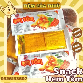 SET 10 Gói Snack Nem Tôm BA ANH EM Chua Cay, Que Tăm Cay, đồ ăn vặt nội địa