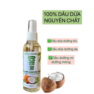 Dầu dừa nguyên chất dạng xịt chai 100ml ( dưỡng da, mi, móng)