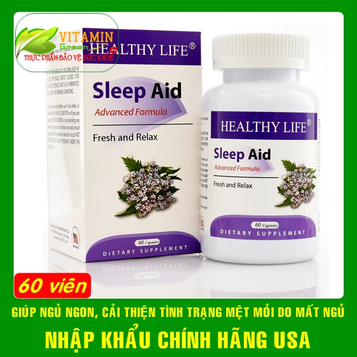 Viên uống ngủ ngon Healthy Life Sleep Aid melatonin 5mg giúp ngủ ngon, ngủ sâu giấc | Nhập khẩu chính hãng USA