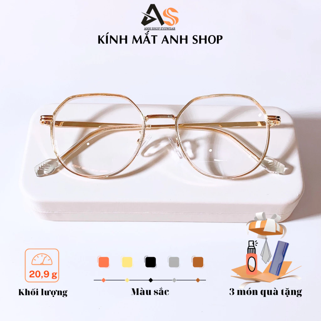 Kính lục giác kim loại thời trang nam nữ giả cận 23023A