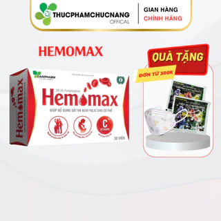 Viên uống cho bà bầu bổ sung Sắt và Acid Folic - Hemomax DANIPHARM hộp 30 viên