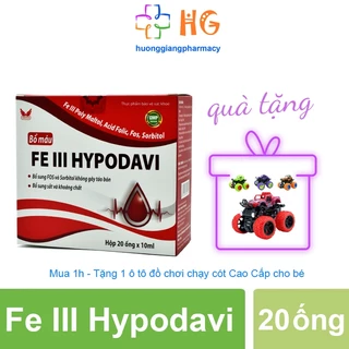 Sắt cho bà bầu Fe III Hypodavi B12 sắt bầu sắt nước bổ máu sắt hữu cơ acid folic thiếu máu não Hộp 20 ống