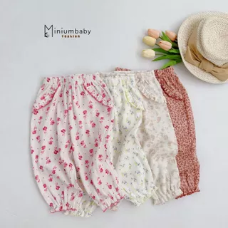 Quần thu đông cho bé họa tiết hoa nhí chất liệu cotton tổ ong mềm mịn, bé mặc ở nhà, đi chơi Miniumbabyfashoin QD1690