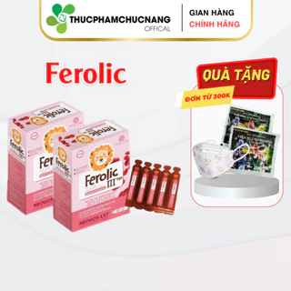 (ND) Bổ máu, bổ sung sắt cho bé và người lớn Ferolic III+ Nghĩa Dũng (Hộp 20 ống)