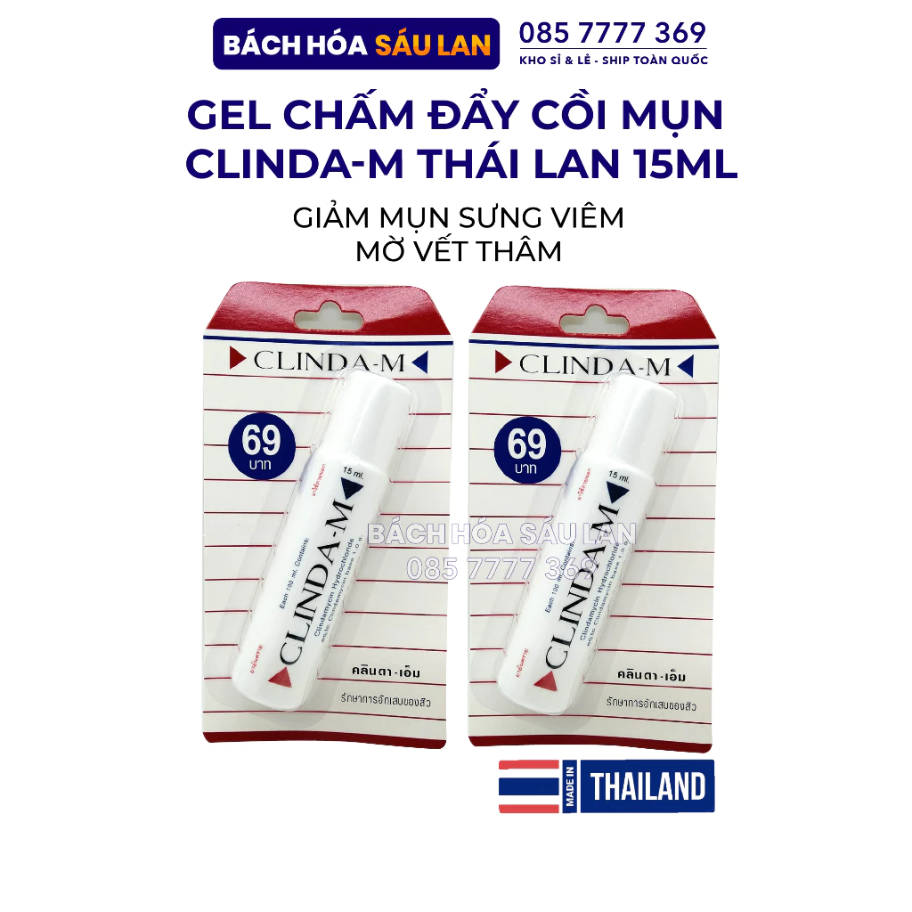 Chấm Mụn - Gel Đẩy Cồi Mụn Clinda-M Thái Lan 15ml