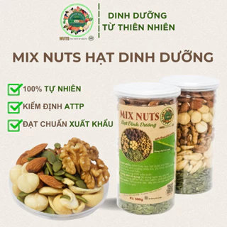 Hạt Dinh Dưỡng Mix TA Healthy Food  - Hạt Mix 5 Loại Hạt Macca, Hạnh Nhân,Óc Chó vàng ,Hạt Điều, Bí Xanh An Toàn Hũ 500g