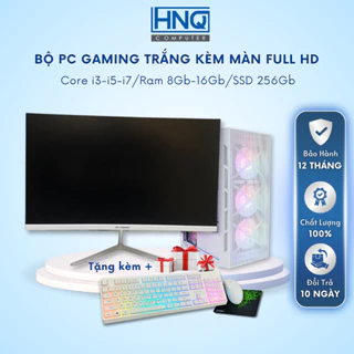 Bộ Máy Tính Case PC Trắng Màn 20",22",24" Inch, Core i5, i7 Ram 8-16Gb, SSD 256Gb Chơi Game Mượt Mà-Tặng Kèm Phím Chuột