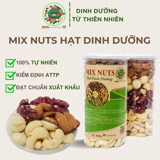 Hạt Mix Dinh Dưỡng TA Healthy Food  - Hạt Dinh Dưỡng Mix 4 Hạt Macca, Óc Chó Đỏ, Hạnh Nhân, Hạt Điều Dinh Dưỡng Hũ 500gr