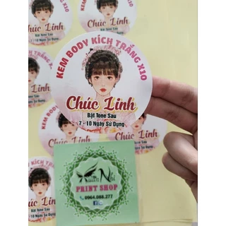 Sticker dán chất liệu nhựa sữa chống nước, thiết kế miễn phí theo yêu cầu