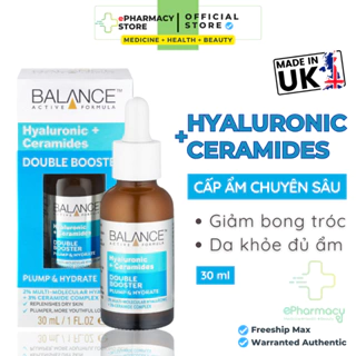 Serum BALANCE Hyaluronic + Ceramides Double Booster [30ml] - Tinh chất Balance dưỡng ẩm