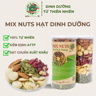 Hạt Dinh Dưỡng Mix TA Healthy Food  - Hạt Mix 5 Loại Hạt Macca, Hạnh Nhân, Óc Chó Đỏ, Hạt Điểu, Bí Xanh Ăn Kiêng Hũ 500g