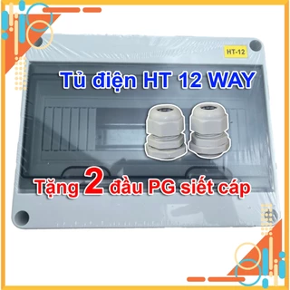 Tủ điện nhựa HT-12 WAY 12 module chống nước Tủ điện lắp nổi cho hệ thống solar điện mặt trời tủ điện chống nước IP65