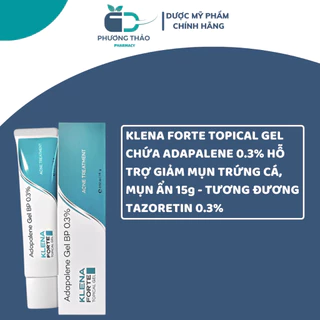 Gel hỗ trợ giảm mụn trứng cá, mụn ẩn KLena Forte Topical Gel Adapalene Gel 0.3% 15g - Phương Thảo Pharmacy