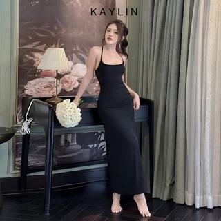 Đầm maxi KAYLIN ôm body cách điệu dây đan lưng chất thun co giản thoáng mát phong cách thanh lịch sang trọng N2131