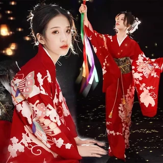 💥Trang Phục Kimono Truyền Thống Nhật Bản - Yukata Nữ - Đỏ💥