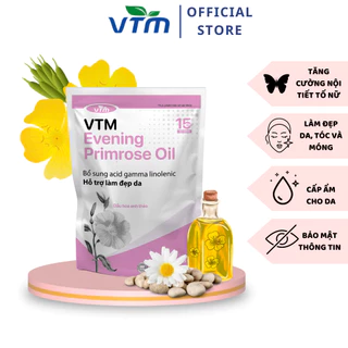 Viên uống tinh dầu hoa anh thảo VTM Evening Primrose Oil, hỗ trợ cân bằng nội tiết tố, làm đẹp da, tóc, móng - 45 viên