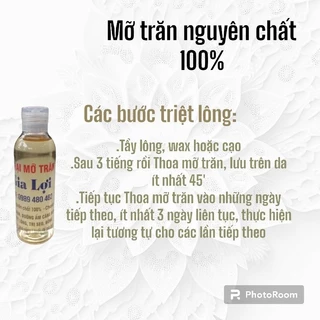 50ml MỠ TRĂN TRIỆT LÔNG 100% nguyên chất