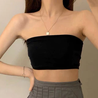 Áo quây ngực tăm lạnh trơn basic không đệm , áo quây croptop nữ dáng ôm trơn không dây