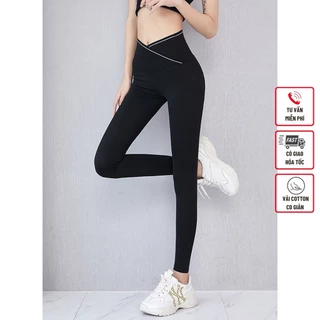 Quần legging cạp chéo viền nhũ hottrend